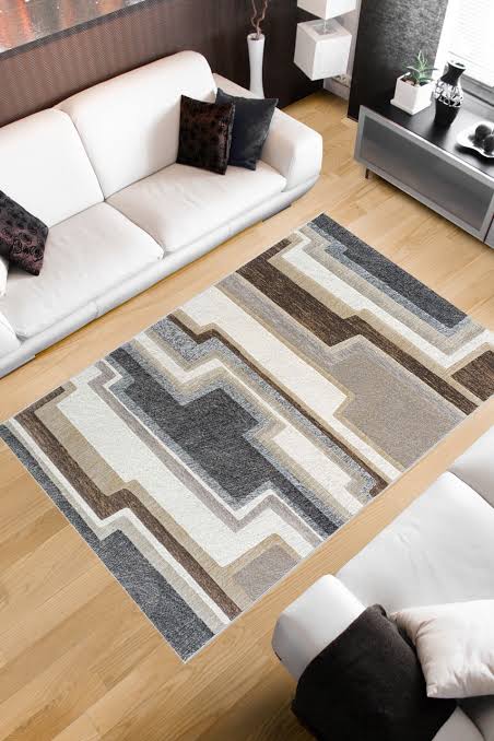 Abstract Geometric Design Argentum Rug- Rugs Direct