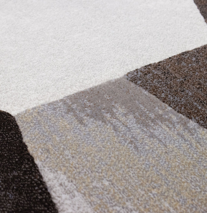 Abstract Geometric Design Argentum Rug-Rugs Direct