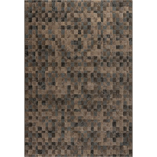 Modern Mocha & Slate Checkerboard Mosaic Argentum Rug Size: 280 x 380cm (63984-3293) - Rugs Direct
