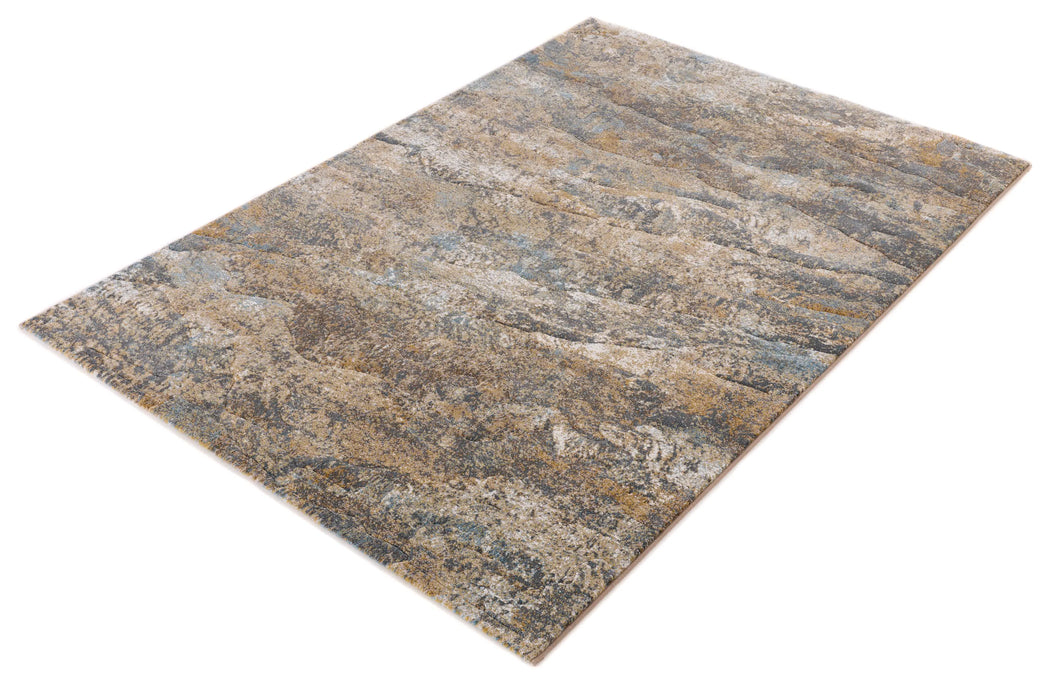 Modern Natural Stone Wave Abstract Argentum Rug (63986-8219) - Rugs Direct