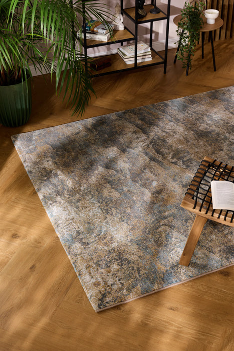 Modern Natural Stone Wave Abstract Argentum Rug (63986-8219) - Rugs Direct