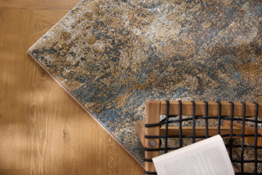 Modern Natural Stone Wave Abstract Argentum Rug (63986-8219) - Rugs Direct