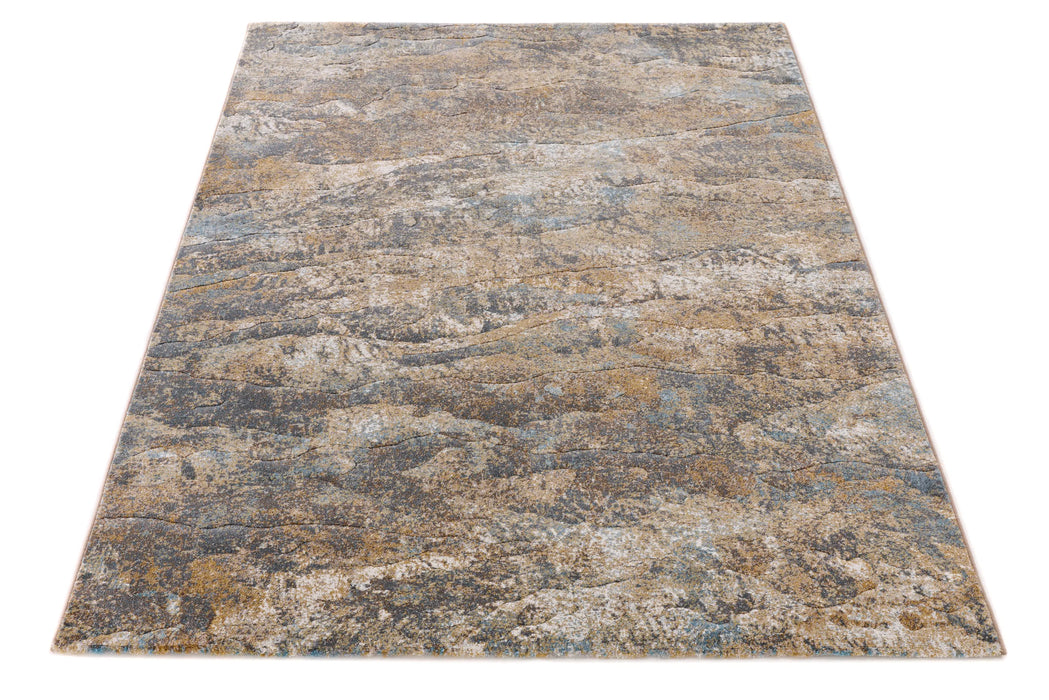 Modern Natural Stone Wave Abstract Argentum Rug (63986-8219) - Rugs Direct