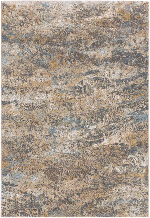 Modern Natural Stone Wave Abstract Argentum Rug (63986-8219) - Rugs Direct