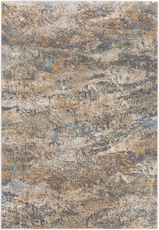 Modern Natural Stone Wave Abstract Argentum Rug (63986-8219) - Rugs Direct