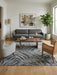 Contemporary Dark Grey Geometric Wave Abstract Argentum Rug (63990-4299) - Rugs Direct