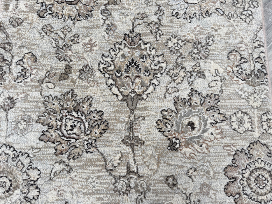 Traditional Distressed Floral Pattern Argentum Hallway Runner Size: 67cm wide x Cut to order