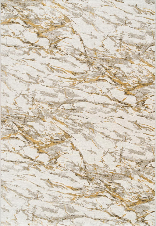 Opulence Ivory & Gold Stone Pattern Platinum Rug (83001-6121) - Rugs Direct