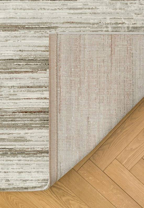 Contemporary Taupe and Gray Stripes Platinum Rug - Rugs Direct