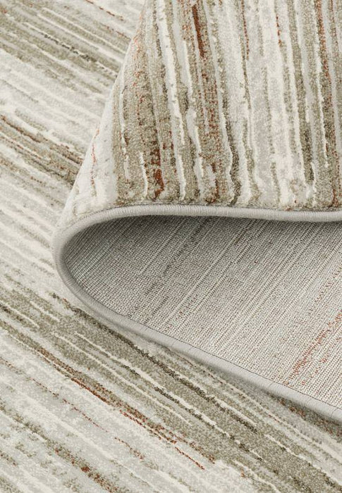 Contemporary Taupe and Gray Stripes Platinum Rug - Rugs Direct