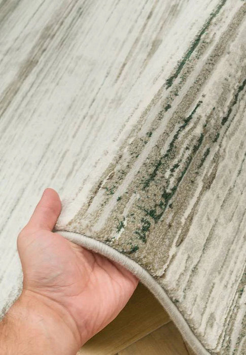 Contemporary Textured Lines Platinum Rug - Rugs Direct