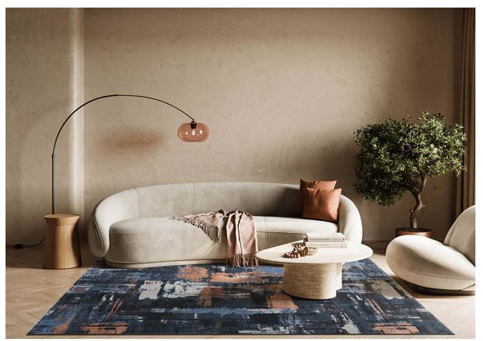 Abstract Brushstroke Design Luxurious Platinum Rug (83029-3212) - Rugs Direct