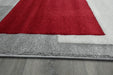 Contemporary Abstract Geometric Squares Red & Grey Aroha Rug- Rugs Direct 
