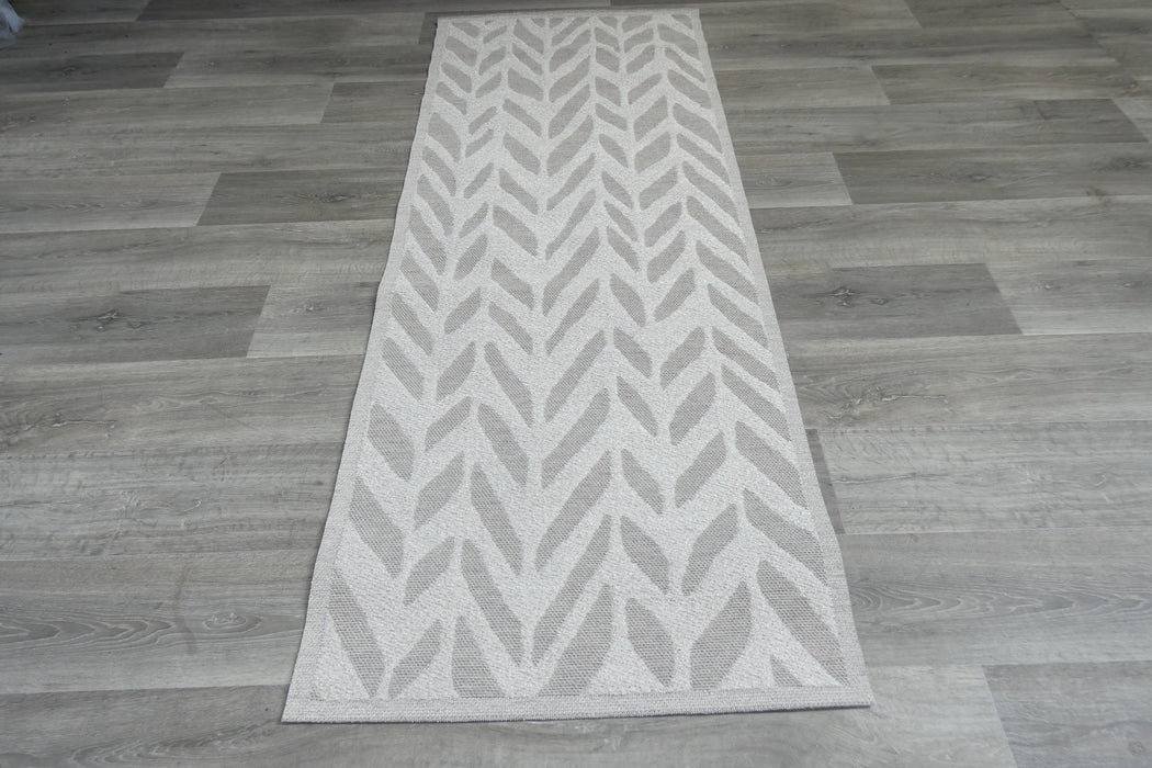 Katana Indoor/Outdoor Geometric Leaf Pattern Flatweave Runner Size: 80 x 200cm (85011-6001)- Rugs Direct NZ