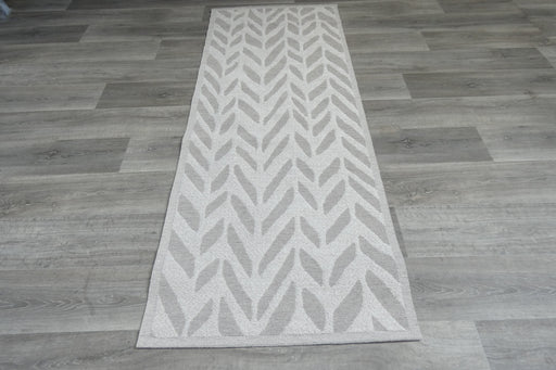 Katana Indoor/Outdoor Geometric Leaf Pattern Flatweave Runner Size: 80 x 200cm (85011-6001)- Rugs Direct NZ