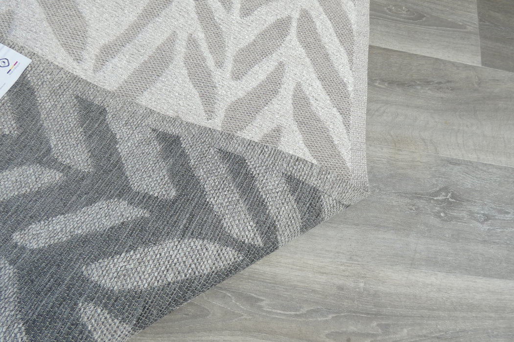 Katana Indoor/Outdoor Geometric Leaf Pattern Flatweave Runner Size: 80 x 200cm (85011-6001)- Rugs Direct NZ