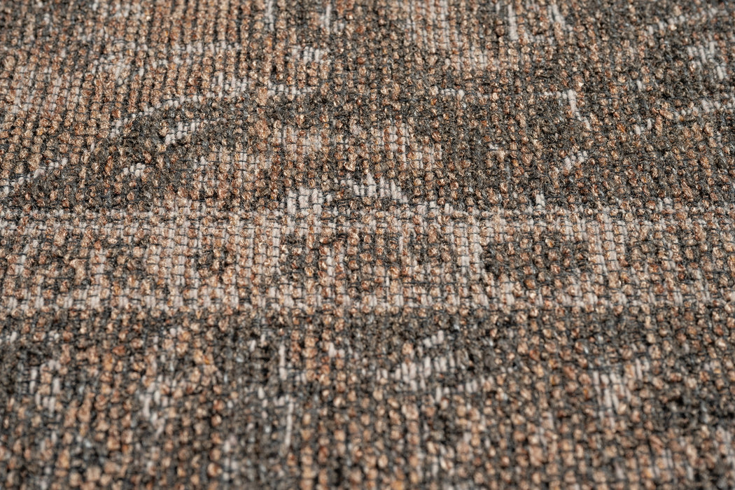 Traditional Earthy Mocha & Grey Medallion Outdoor Bohemia Rug - Rugs Direct