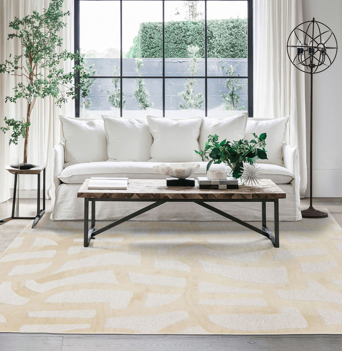 Elegant Curved Line Tweed Rug (935003-6161) — Rugs Direct