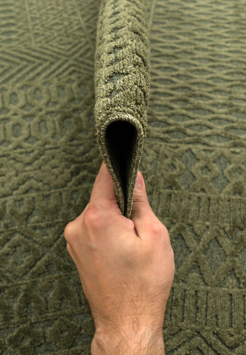 Tweedle Rug Modern Green Textured Tweed Rug — Rugs Direct