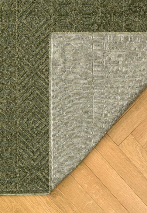 Modern Green Textured Tweed Rug — Rugs Direct