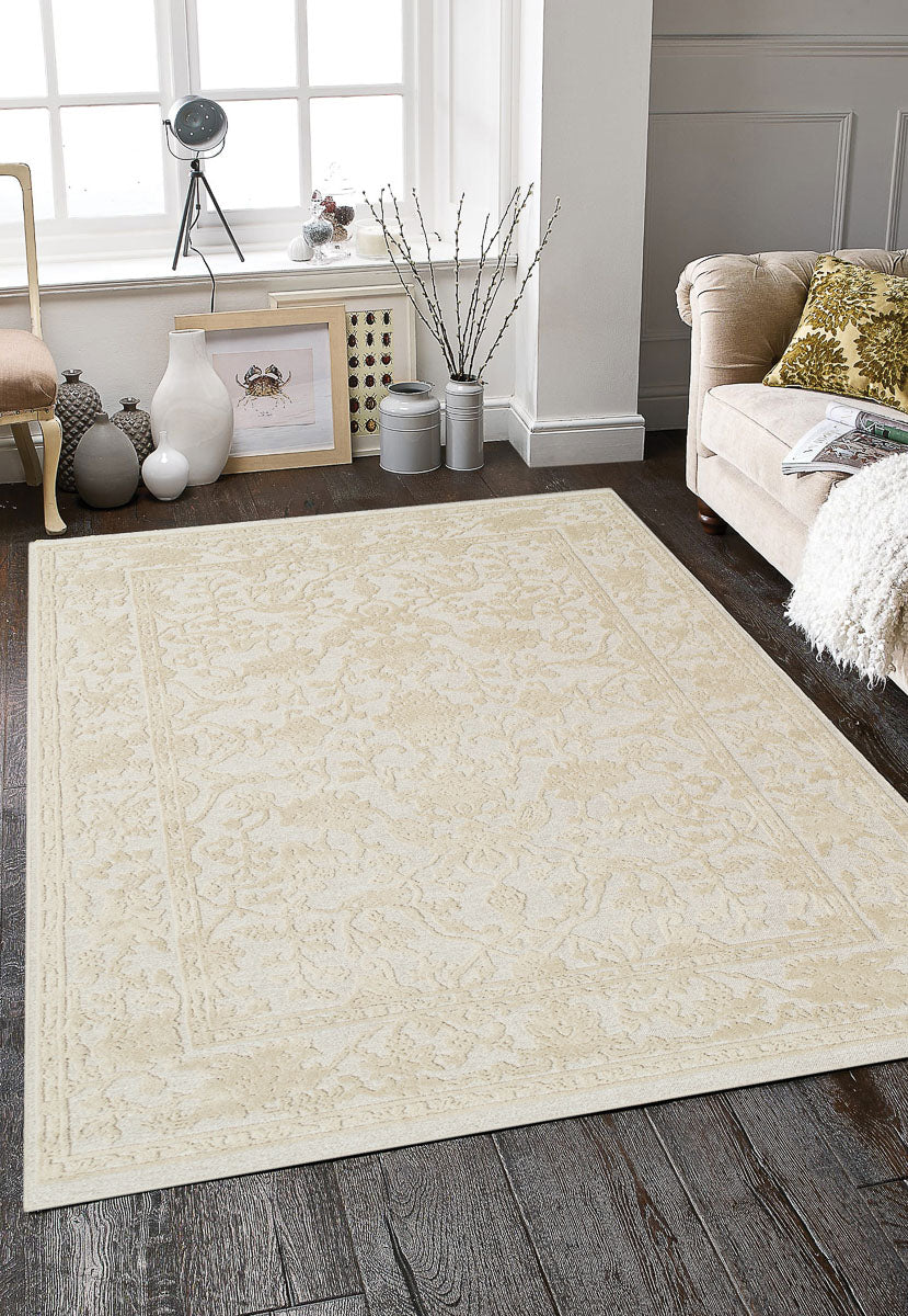 Vintage Design Cream Textured Tweed Rug — Rugs Direct