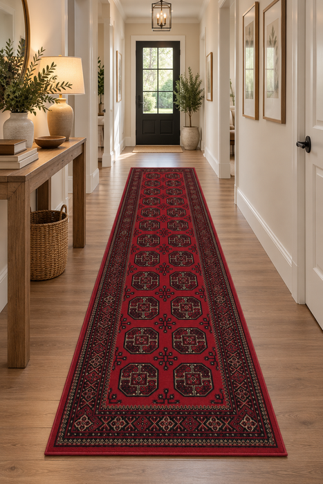 Traditional Beluchi Design Runner Size: 65cm x 210cm (961555-1616) Rugs Direct NZ