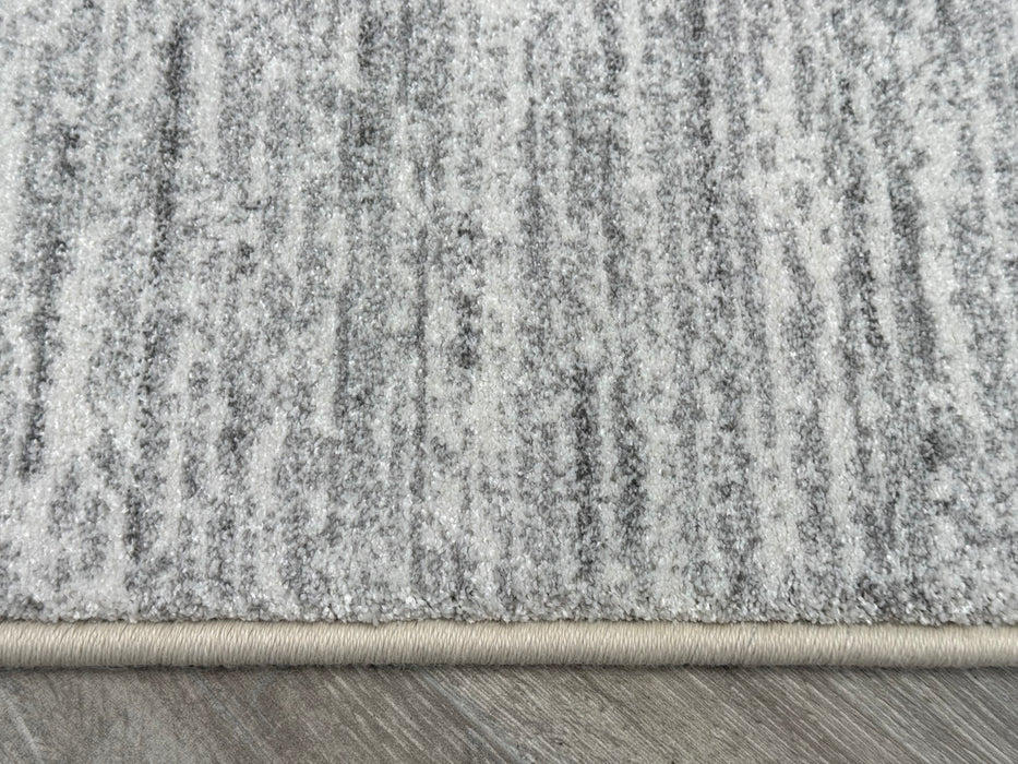 Abrash Design Off White and Light Grey Colour Runner (26004-6252) Size: 80 x 300cm