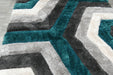 Modern Geometric Honeycomb Shaggy California Rug - Rugs Direct