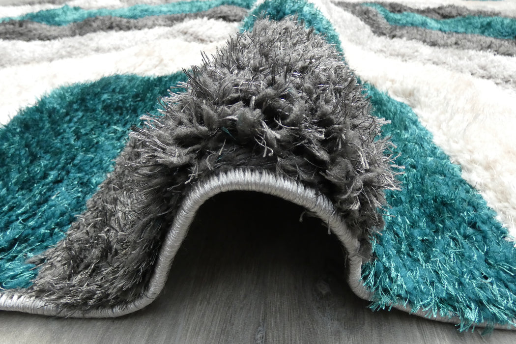 Modern Geometric Honeycomb Shaggy California Rug - Rugs Direct
