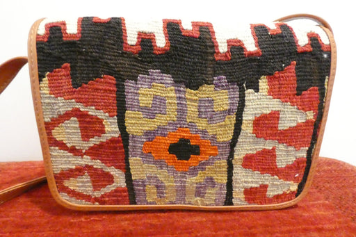One-of-a-Kind Turkish Kilim Leather Crossbody Bag "Alev"- Rugs Direct