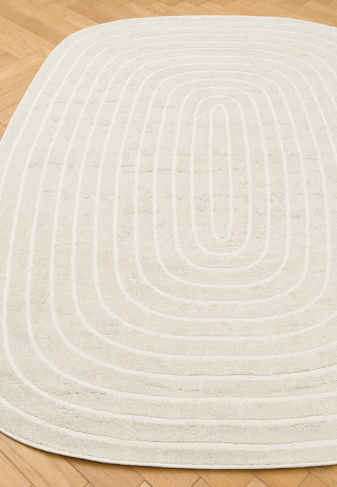 Contemporary Contour Lines Textured Trentino Oval Rug (41013-6161) Size: 160 x 230cm
