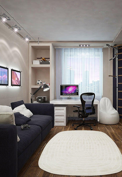 Contemporary Contour Lines Textured Trentino Oval Rug (41013-6161) Size: 160 x 230cm