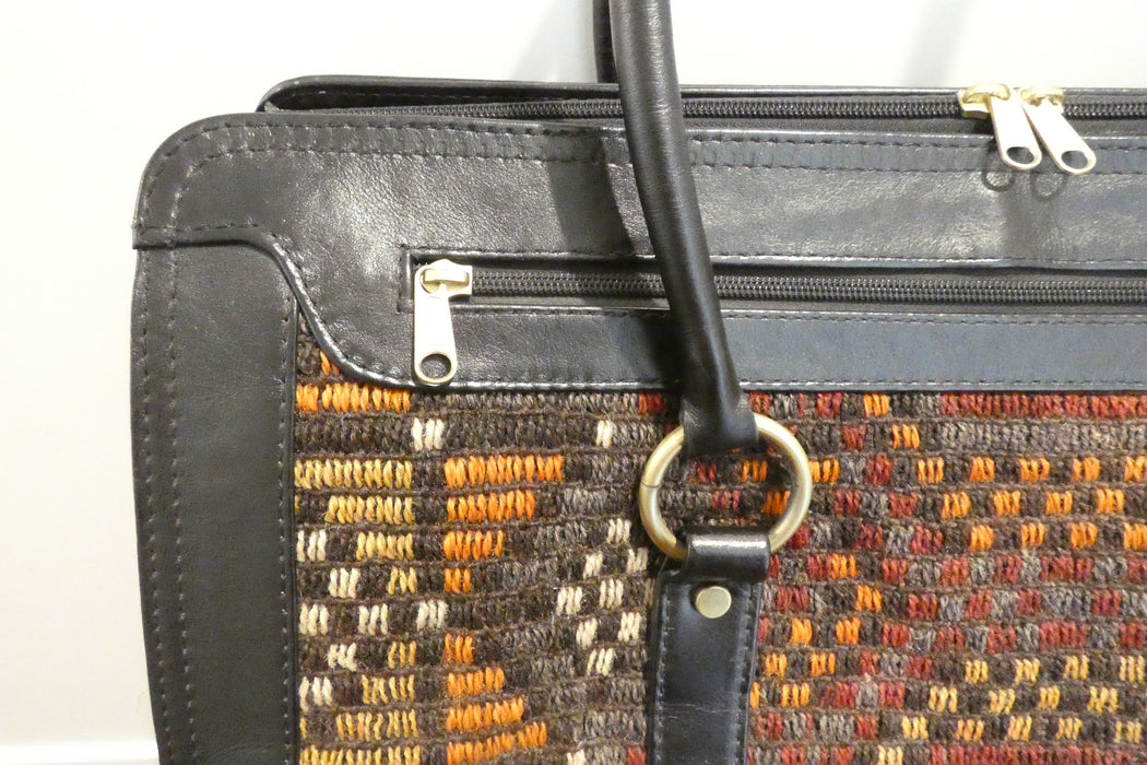 One-of-a-Kind Anatolian Kilim Leather Weekend Bag "Aryan"- Rugs Direct