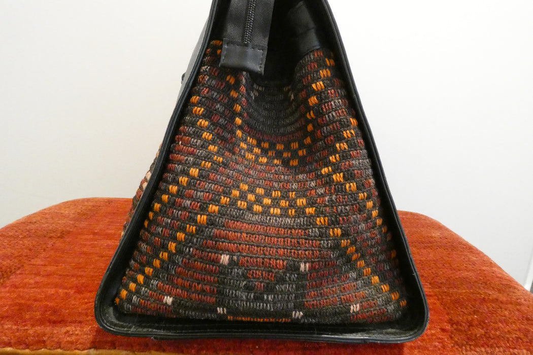 One-of-a-Kind Anatolian Kilim Leather Weekend Bag "Aryan"- Rugs Direct