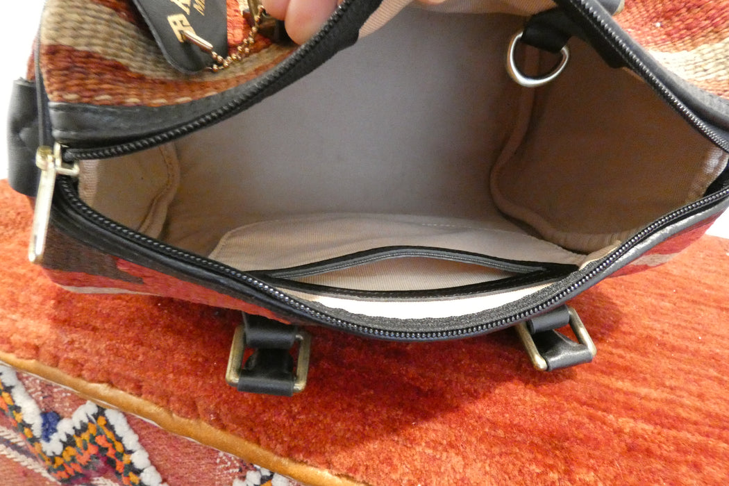 One-of-a-Kind Anatolian Kilim & Leather Shoulder Bag "Asya" -Rugs Direct 
