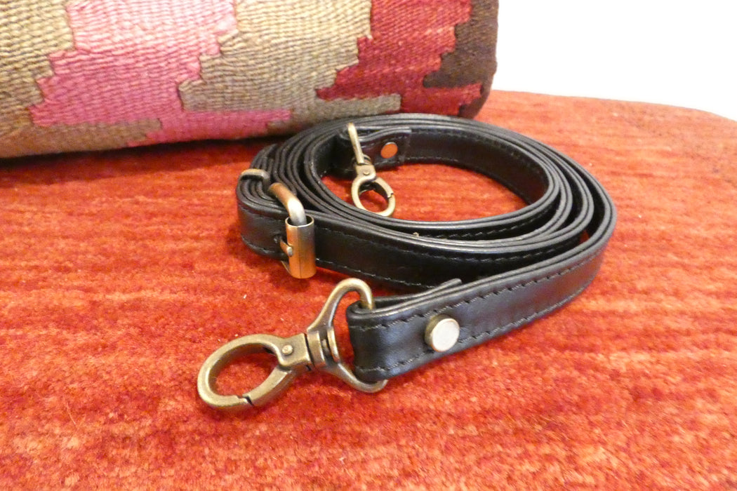 One-of-a-Kind Anatolian Kilim & Leather Shoulder Bag "Asya" -Rugs Direct 