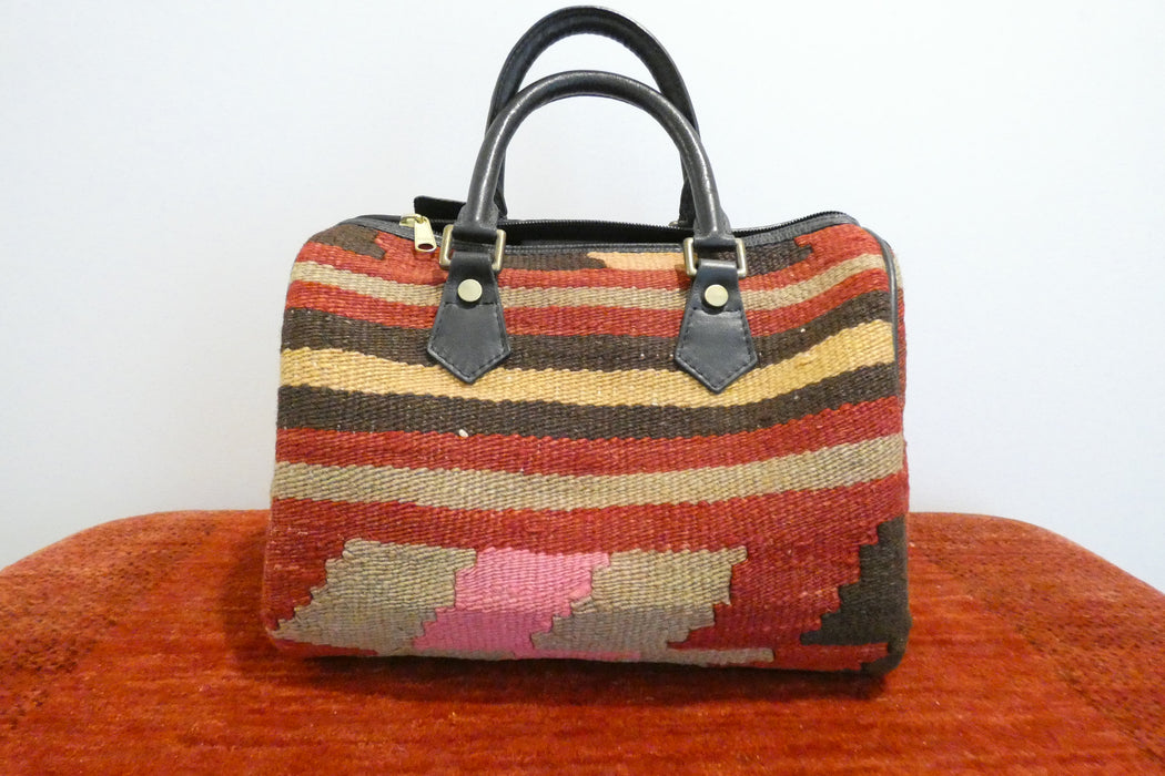 One-of-a-Kind Anatolian Kilim & Leather Shoulder Bag "Asya" -Rugs Direct 