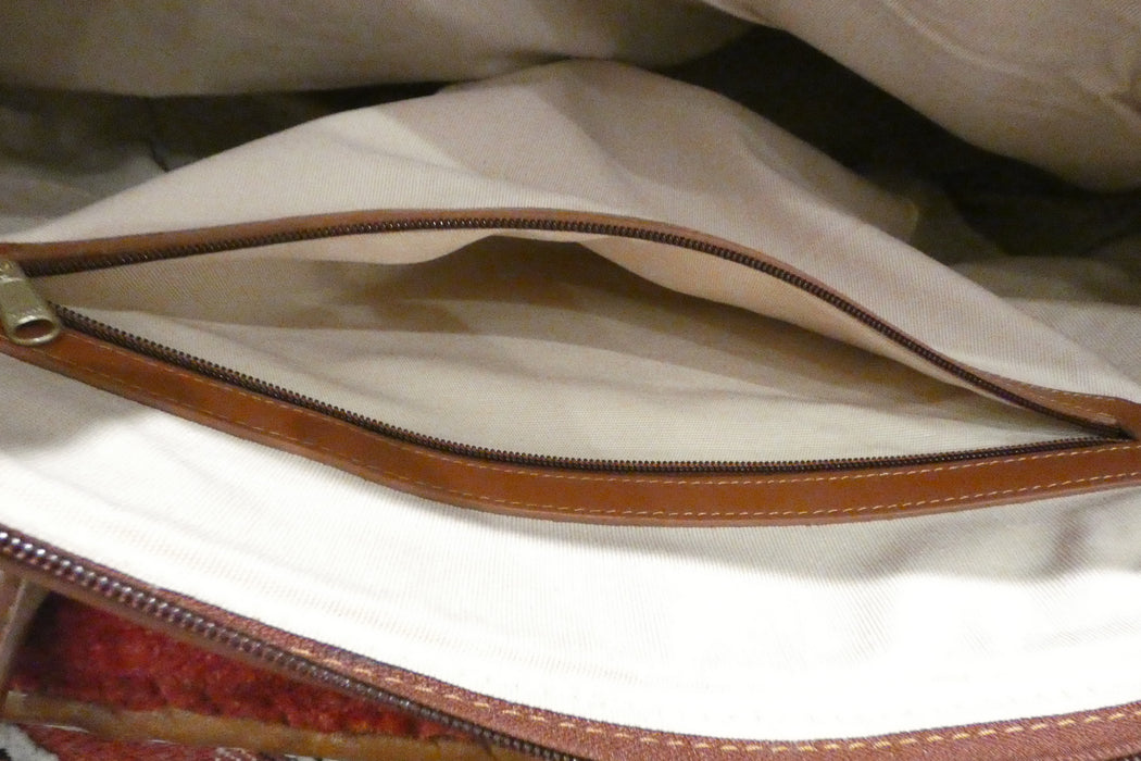 One-of-a-Kind Anatolian Kilim Leather Travel Bag "Berivan"- Rugs Direct 