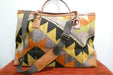 One-of-a-Kind Anatolian Kilim Leather Travel Bag "Berivan"- Rugs Direct 