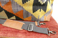 One-of-a-Kind Anatolian Kilim Leather Travel Bag "Berivan"- Rugs Direct 