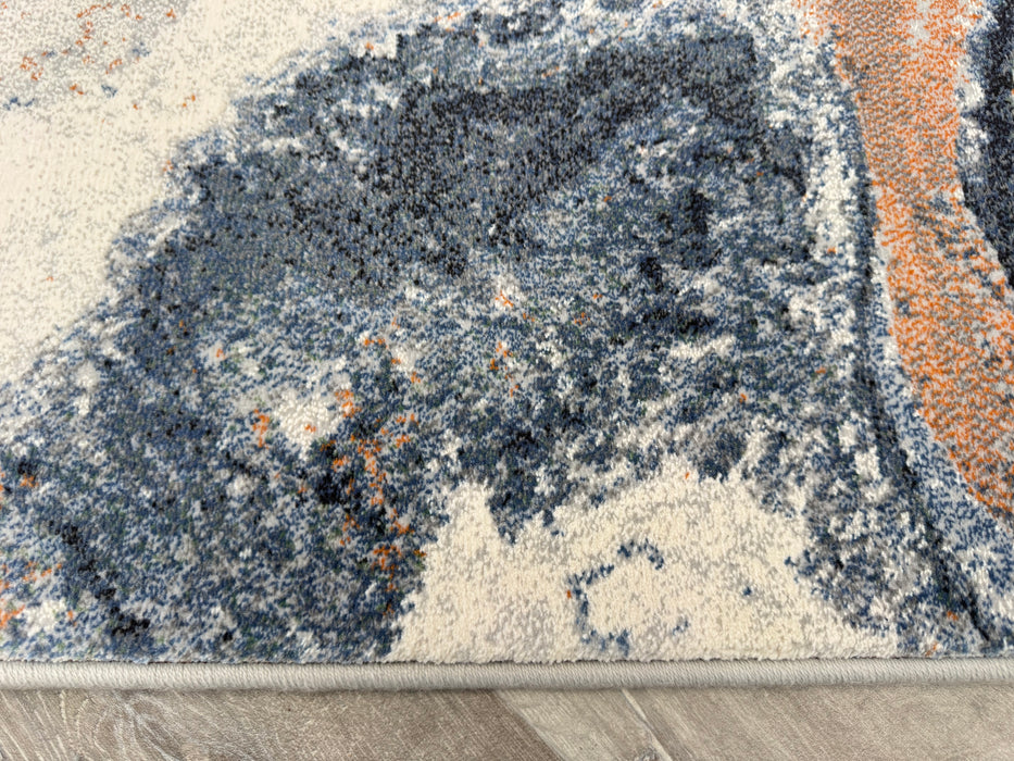 Abstract Marble Swirl Pattern Argentum Hallway Runner Size: 67cm wide x Cut to order- Rugs Direct 