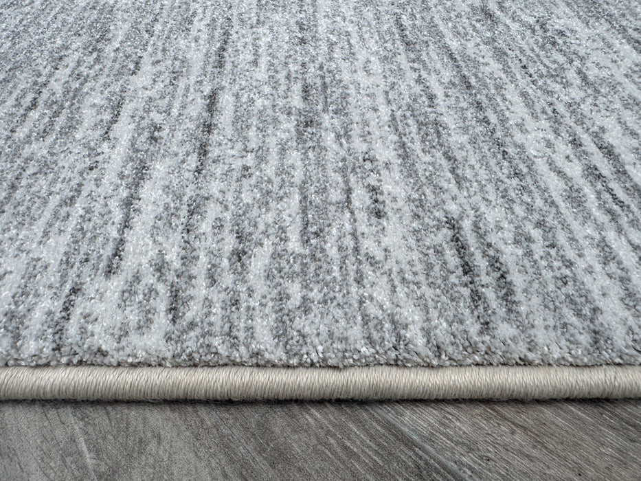 Abrash Design Off White and Light Grey Colour Runner (26004-6252) Size: 80 x 300cm