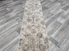 Traditional Distressed Floral Pattern Argentum Hallway Runner Size: 67cm wide x Cut to order - Rugs Direct