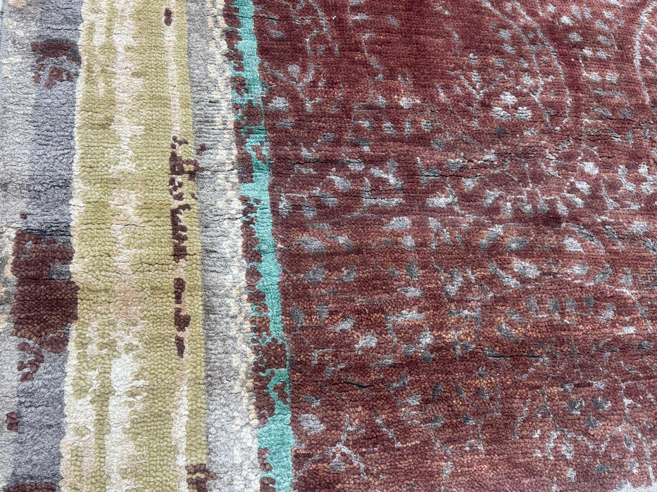 Vintage-Inspired Handmade Wool & Bamboo Silk Rug Size: 243cm x 302cm