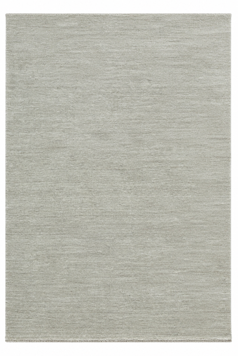 A square area rug with a light gray and off-white textured, heathered surface.