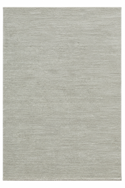 A square area rug with a light gray and off-white textured, heathered surface.