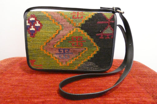 One-of-a-Kind Turkish Kilim Leather Crossbody Bag "Duru"- Rugs Direct 