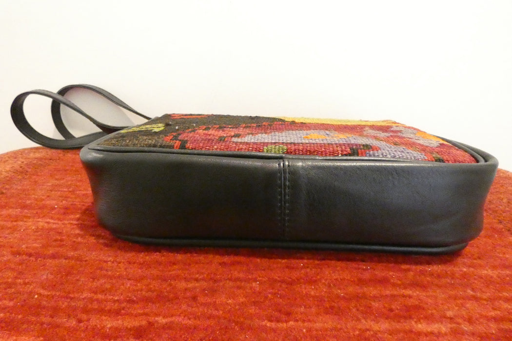 One-of-a-Kind Turkish Kilim Leather Crossbody Bag "Duru"- Rugs Direct 