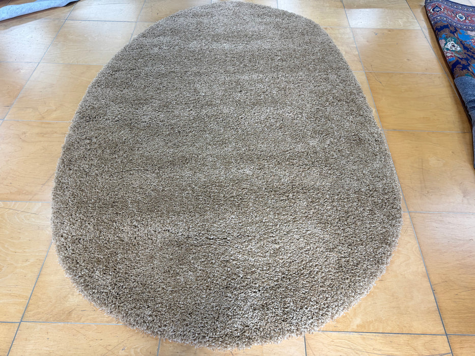 Twilight Shaggy Light Brown & Beige Colour Pebble Shape Rug Size: 160 x 230cm (39001-2244) - Rugs Direct
