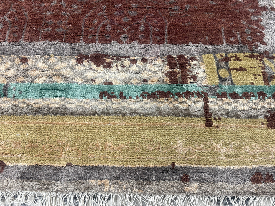 Vintage-Inspired Handmade Wool & Bamboo Silk Rug Size: 243cm x 302cm